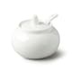 image 1 of Wm Bartleet & Sons Porcelain Bellied Sugar/Jam/Mustard Pot with Spoon, White