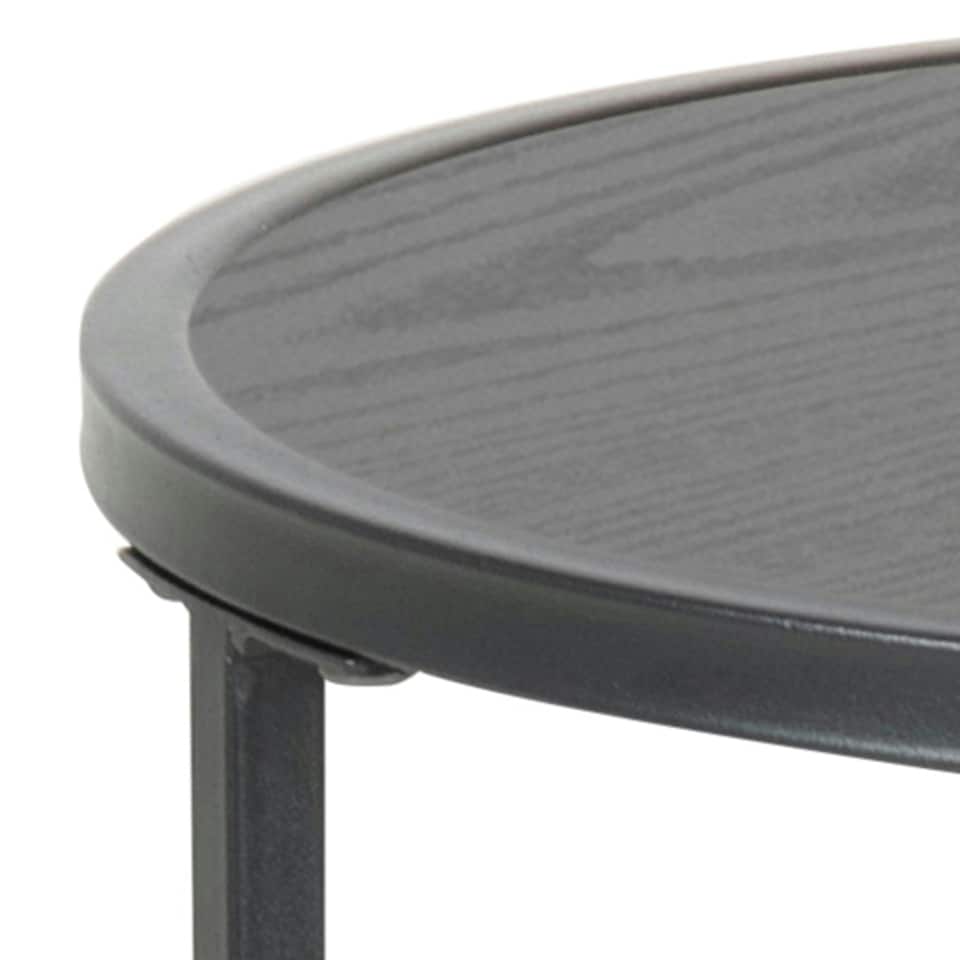 image 1 of Seaford Black Metal Small Round Side Table with Black Top
