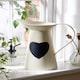 image 1 of Extra Large Vintage Cream Heart Jug Vase Cream