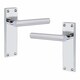 image 3 of Golden Grace 6 Pairs Victorian Straight T-Bar Door Handles Latch in Silver Polished Chrome Finish - 150mm x 40mm Backplate Chrome