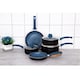 image 9 of Gr8 Home Blue Aluminium 8 Pc Marble Ceramic Non Stick Induction Frying Pan Saucepan Set