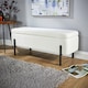 image 2 of Storage Ottoman Seat Velvet Metal Legs Compact Space Saving Home Furniture