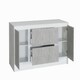 image 3 of Furneo Kitchen Island 06 Grey Stone & White Marble effect N/A