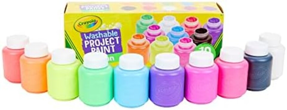 image 1 of Crayola Washable Neon Kids Paint Set 10 Colours