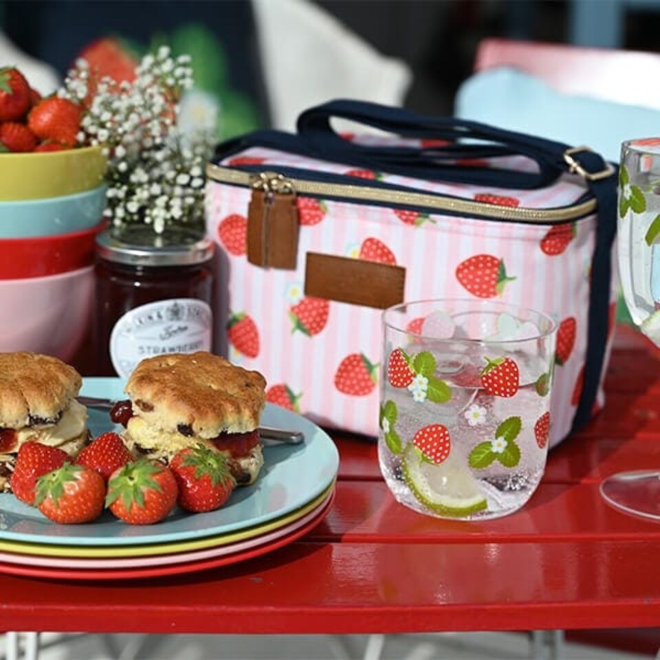image 1 of Summerhouse by Navigate Strawberries & Cream 4L Personal Coolbag Pink Stripe