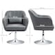 image 3 of HOMCOM Swivel Microfibre Accent Chair for Living Room Contemporary Vanity Armchair with Adjustable Height Thick Cushion Lumbar Support Armrest for Bedroom Office Dark Grey