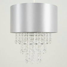 ValueLights Pair Of Acrylic Jewel Effect Droplet Grey Ceiling Pendant Light Shades