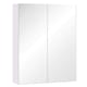 image 1 of HOMCOM Mirror Cabinet, Wall Mount Bathroom Storage Cabinet with Adjustable Shelf, Double Door Cupboard, 60 x 15 x 75 cm, White