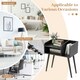 image 8 of COSTWAY Modern Nightstand 2-Tier Bedside Table Black Black
