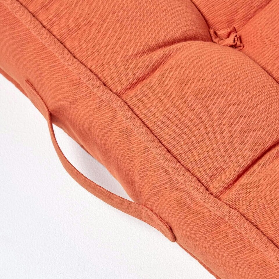 image 1 of Homescapes Terracotta Cotton Armchair Booster Cushion Orange