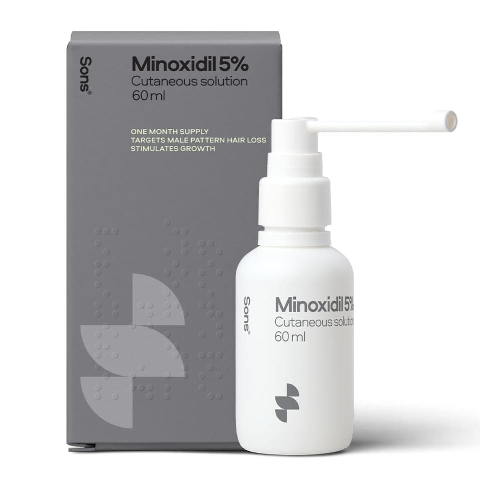 image 1 of Sons Minoxidil 5% Spray for Men (1x60ml), Clinically Proven Hair Regrowth Formula