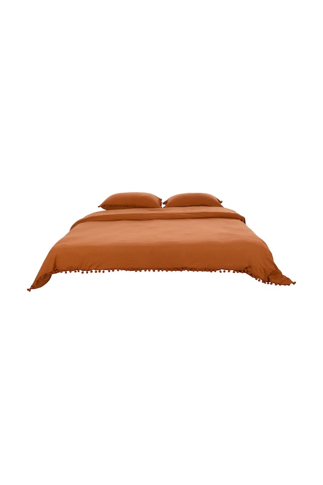 image 1 of Living and Home 3Pcs Bedding Solid Duvet Cover with 2 Pillowcase Set,Orange | Orange | King