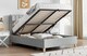 image 1 of 4ft6 Double Ottoman, Grey Velvet Fabric Upholstered,Lift Up,Storage, Pleated Bed Frame