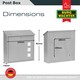 image 4 of Burg-Wachter Aire Wall Mounted Galvanised Steel Lockable Weatherproof Post Box - 37x37x11cm Silver