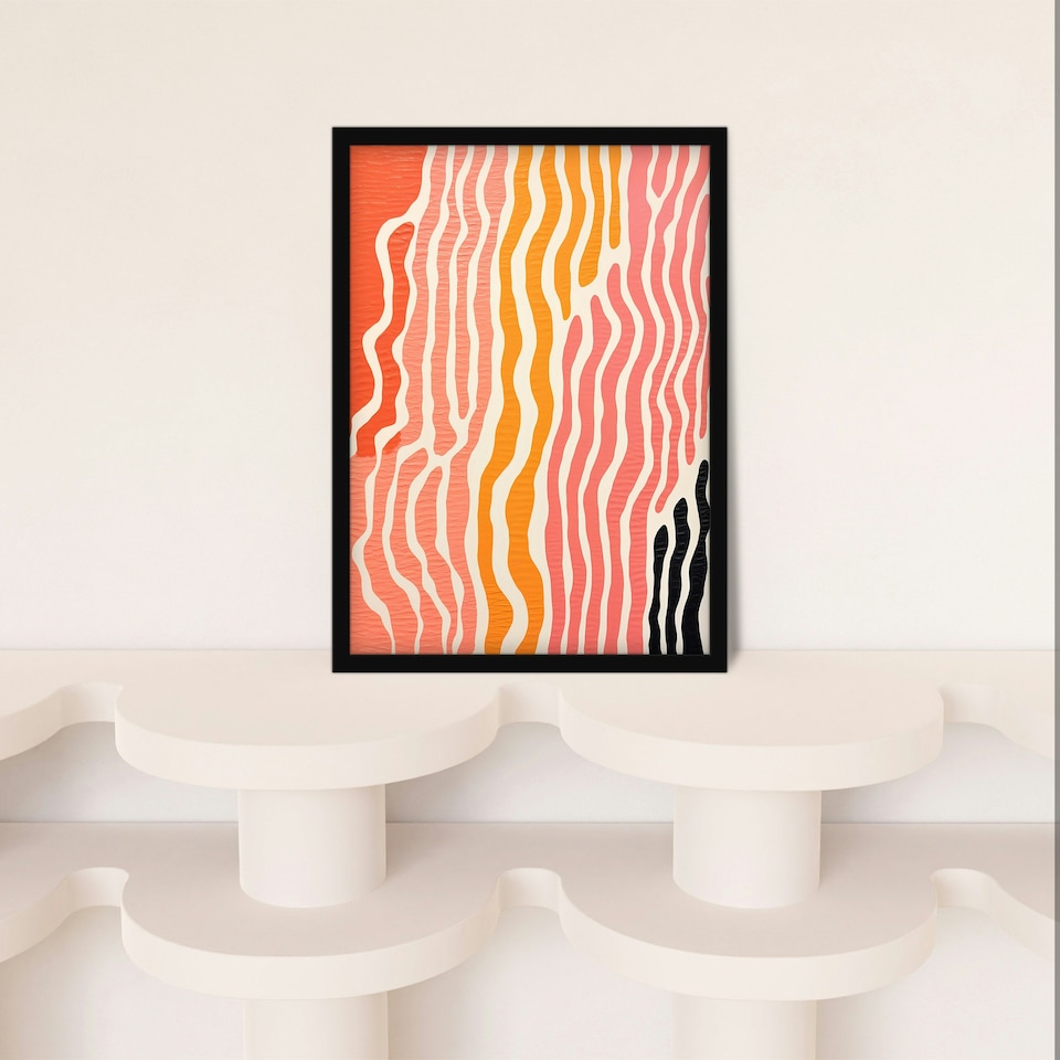 image 1 of Sand After Sea Abstract Warm Home Decor Black Framed Wall Art Print A4