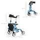 image 3 of 4 Wheel Rollator with Seat Adjustable Mobility Walker with Bag Dual Brakes