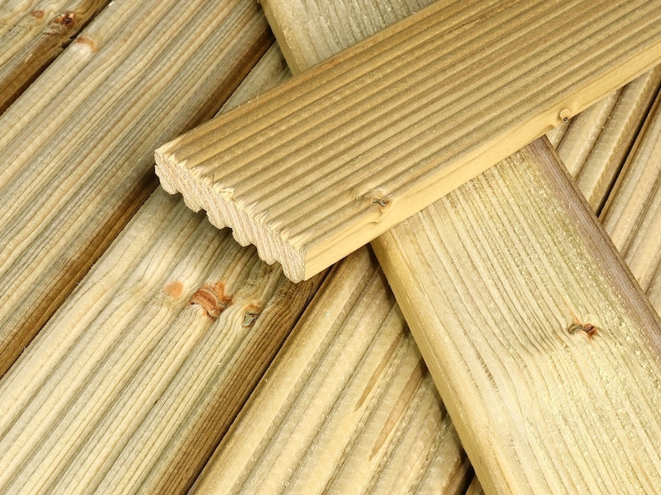 image 1 of eDecks Discount Decking Kit, Treated Timber, 2.4 x 2.4m - Square Handrails