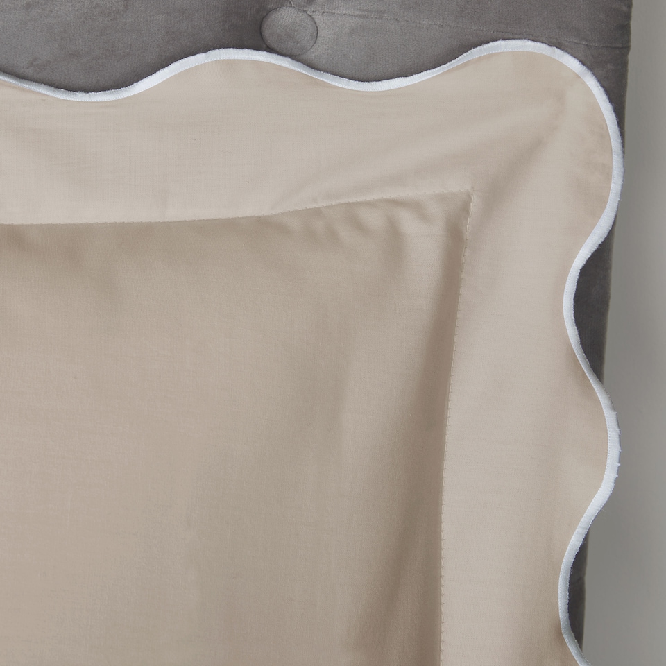 image 1 of Appletree Scallop Edge Duvet Cover Set Natural