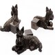 image 1 of Scottish Terrier Plant Pot Feet - Set of 3 - L9 x W11.5 x H7.5 cm Brown