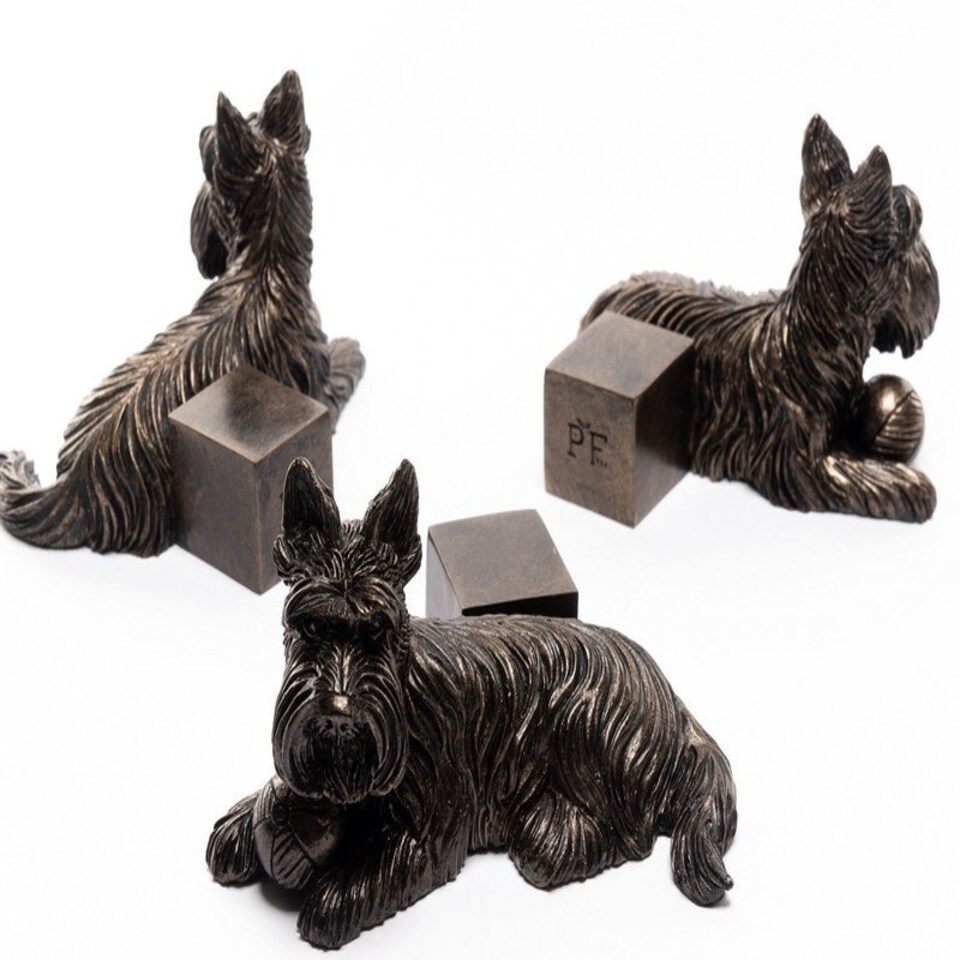 image 1 of Scottish Terrier Plant Pot Feet - Set of 3 - L9 x W11.5 x H7.5 cm Brown