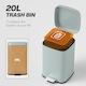image 3 of HOMCOM 20 Litre Pedal Bin, Fingerprint Proof Kitchen Rubbish Bin with Soft-close Lid, Foot Pedal and Removable Inner Bucket for Recycling and Waste, Light Green | Green | 1