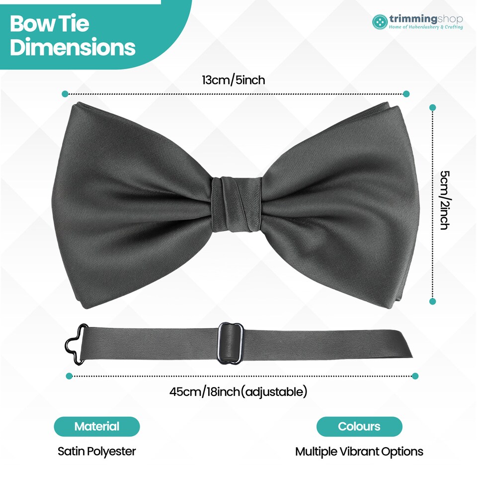 image 1 of Mens Bow Ties Colourful Plain Solid Satin Polyester Stylish Bow Ties