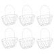 image 1 of Oblong Basket Wire Mesh - 10x9.5x6.5cm | White | White & Set of 6 | 6
