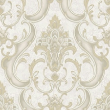 Rasch Sonata Damask Heavyweight Vinyl Textured Wallpaper - Gold - 10m x 53cm Gold