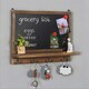 image 5 of Wooden Chalkboard With Wall Hooks Brown Brown | One Size