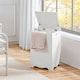 image 2 of Yaheetech Square Wooden Laundry Basket with Hinged Lid White White
