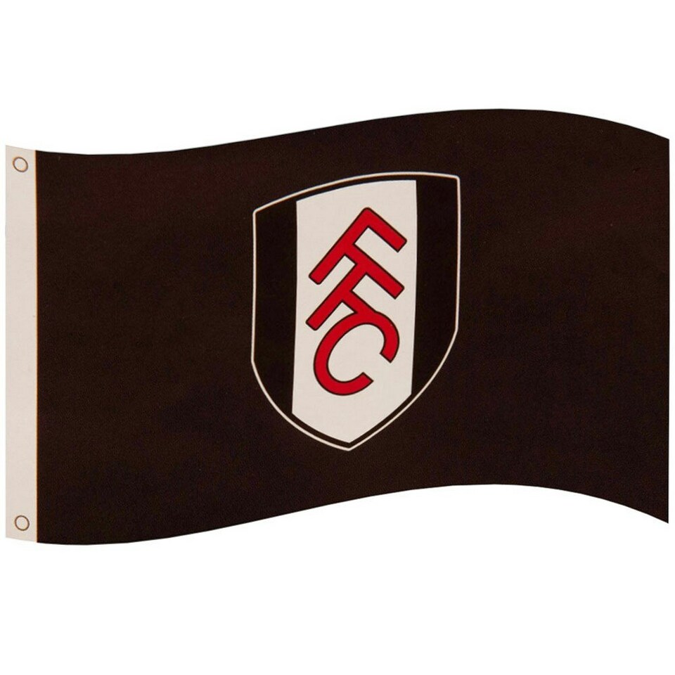 image 1 of Fulham FC Crest Flag - Black/White/Red - One Size (UTTA9638)