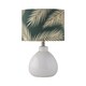 image 2 of Set of 2 Tuscan - White Ceramic Lamps with Tropical Green Shade | White | Green | Medium | 2