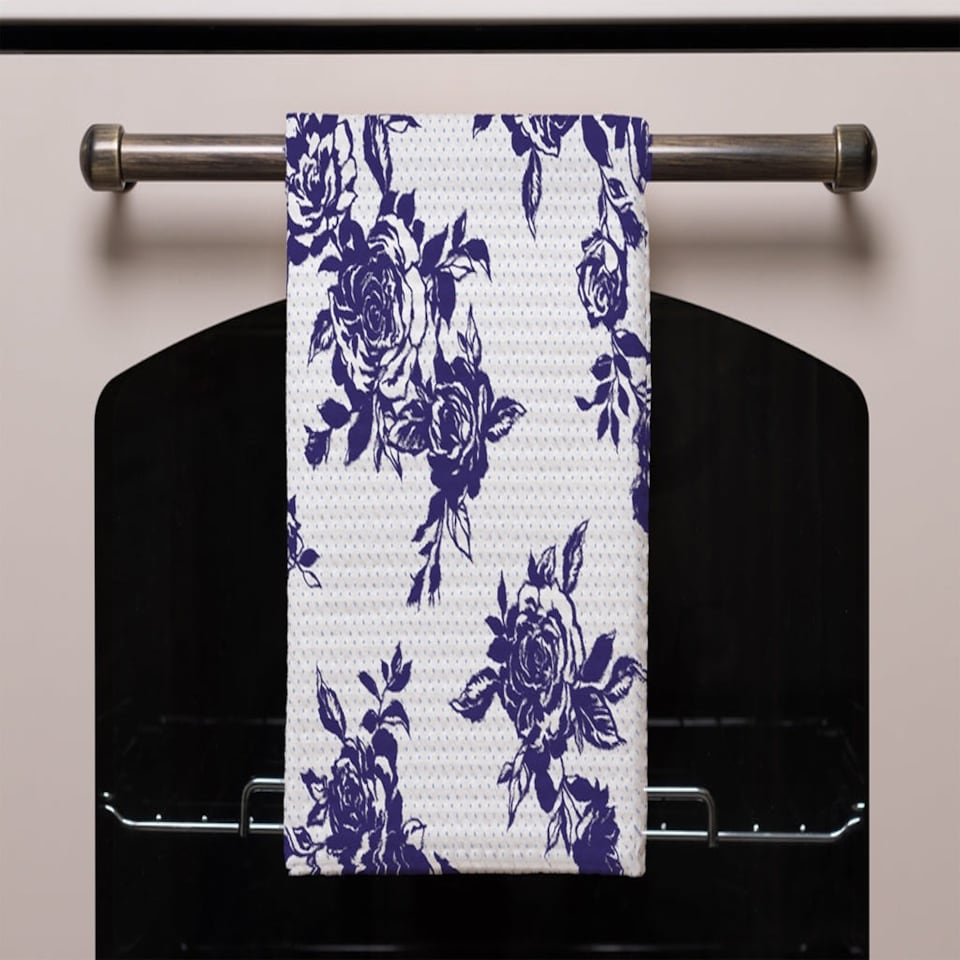 image 1 of Roses Print On Polka Dots (Kitchen Towel)