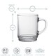 image 3 of Duralex Versailles Glass Coffee Mugs - 260ml Cups - Clear - Pack of 6 Clear