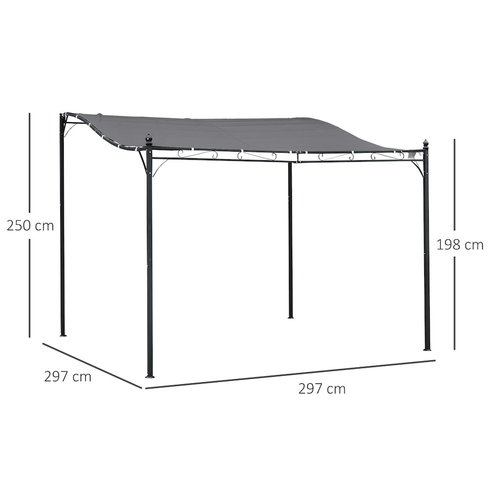 image 1 of Outsunny 3m x 3m Gazebo Garden Pergola Canopy Sun Shade Shelter Soft Top