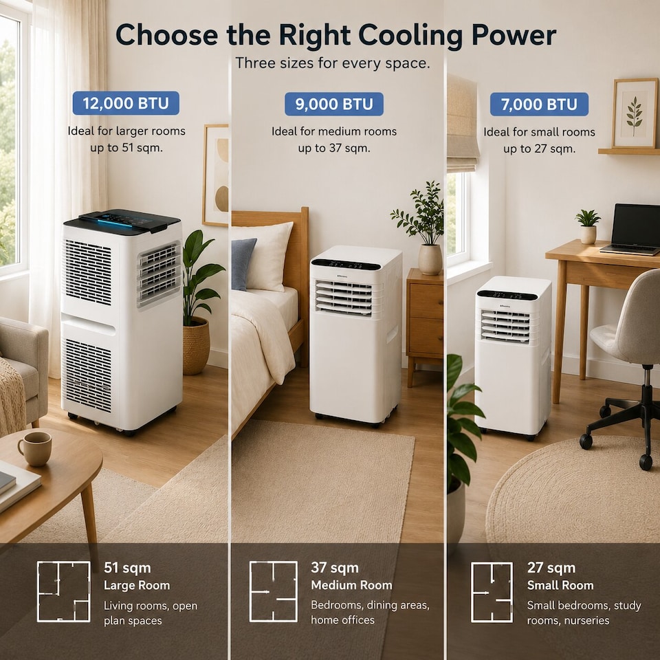 image 1 of EMtronics 9K BTU Air Conditioner with Fan and Dehumidifier - White