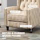 image 6 of HOMCOM Marble Effect Manual Reclining Armchair w/ Footrest Studs Wood Legs Beige