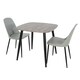 image 2 of Aspen Grey Oak Effect 80cm Square Dining Table with 2 Moulded Duo Design Chairs - Compact Kitchen and Dining Set | Grey | Grey Oak Effect | One Size | 1