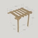 image 3 of Wall Mounted Double Garden Pergola - Wood - L300 x W300 x H270 cm - Rustic Brown
