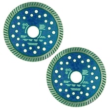 4-1/2in Dry and Wet Turbo Cutting Disc for Porcelain Ceramic Granite Marble 2pk