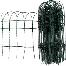Garden Border Fence Lawn Edging Green PVC Coated Wire Edge Fencing 10m (Height 400mm)