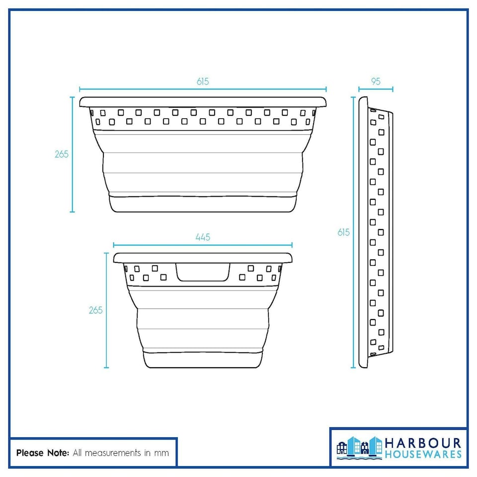 image 1 of Harbour Housewares 42L Collapsible Laundry Basket - Washing Clothes Storage Hamper Bin White | Grey