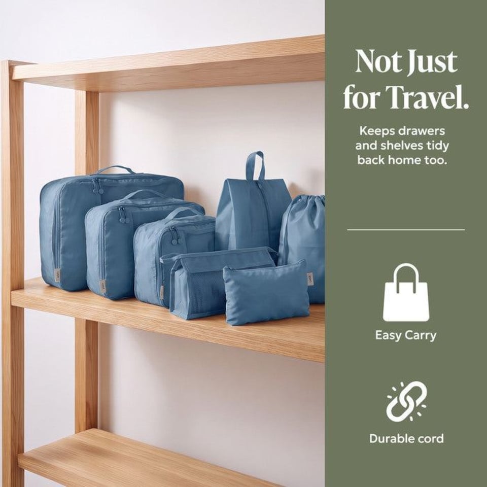 image 1 of Lugg Compression Packing Cubes 8 Piece Travel Suitcase Organiser Set