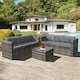 image 6 of Oseasons Malta Rattan 6 Seater Corner Set in Grey