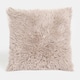 image 5 of OHS 2 x Fluffy Shaggy Soft Plush Cushion Covers, 45x45cm - Natural