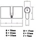 image 2 of Golden Grace Door Key Hole Euro Cylinder Lock in Satin Nickel Finish with 3 Keys - 35/35, 70mm Grey
