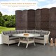 image 4 of COSTWAY 6 Panel Room Divider Privacy Screen Wall Folding Partition Hand woven Rattan