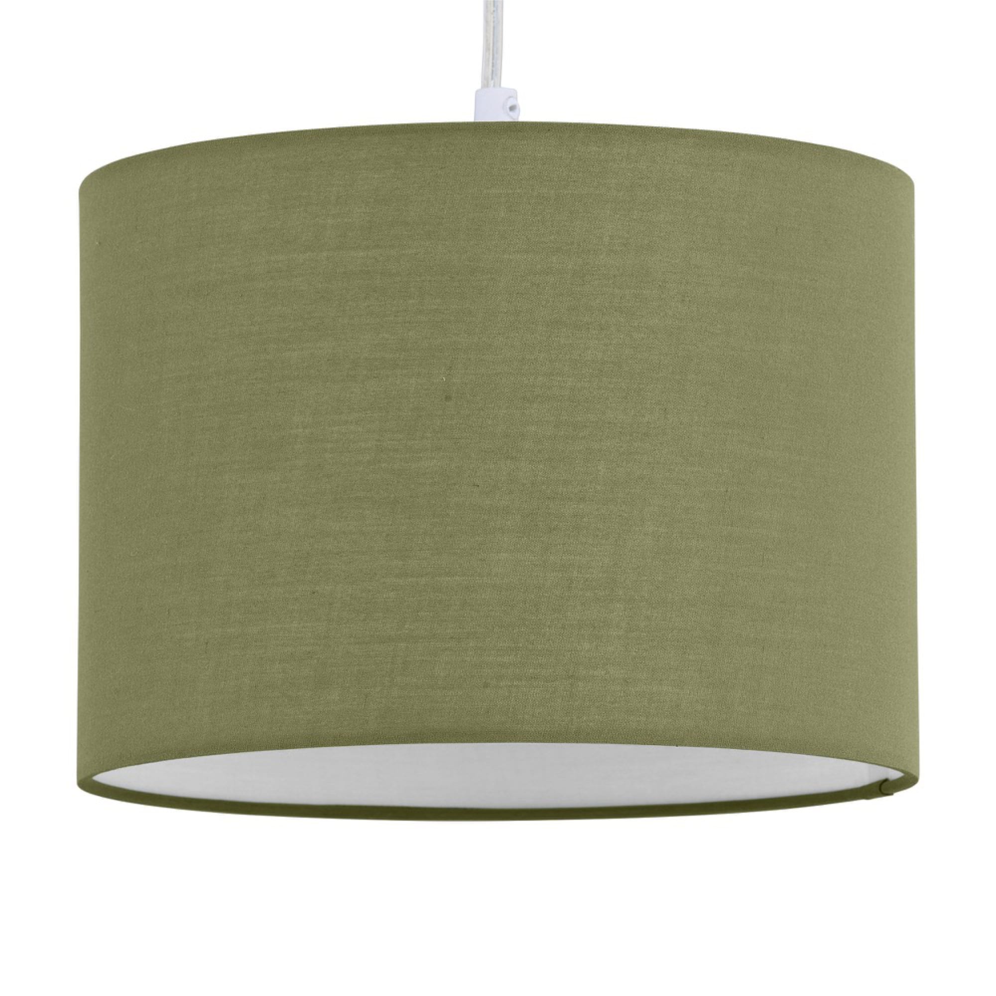 First Choice Lighting Sage Green Textured Cotton 30cm Pendant Lightshade