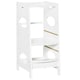 image 1 of HOMCOM Kids Step Stool Toddler Kitchen Stool w/ Adjustable Standing Platform White
