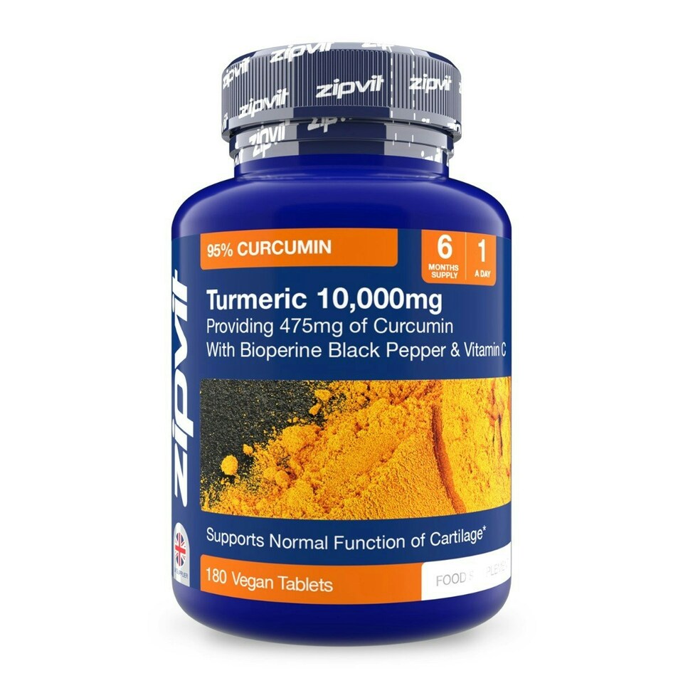 image 1 of Turmeric 10,000mg Providing 475mg Curcumin, 90 Vegan Tablets, Turmeric Supplement, 3-Month Supply